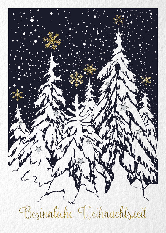 Weihnachtskarte: Besinnlicher Winterwald