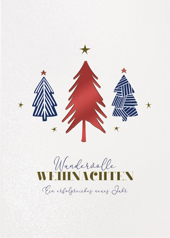 Weihnachtskarte: Musterbaum Trio