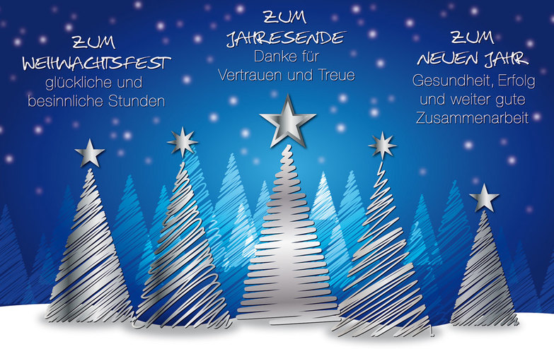 Blaue Weihnachtskarten - Weihnachtskarten vom Weihnachtskartenshop der